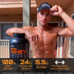 Mixing bottle with Rival Whey Rich Chocolate shows smooth shake and easy blending