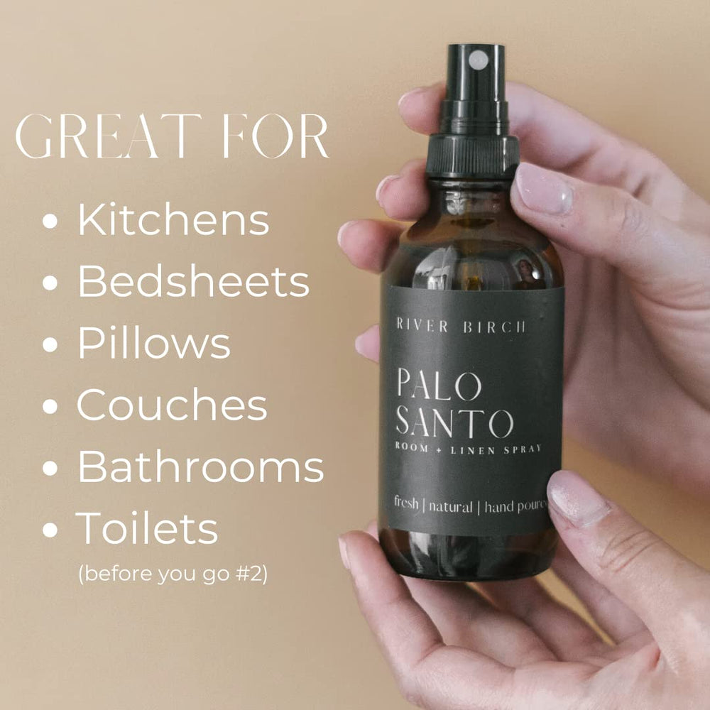 River Birch linen spray on bedding delivers fresh, inviting sheets.