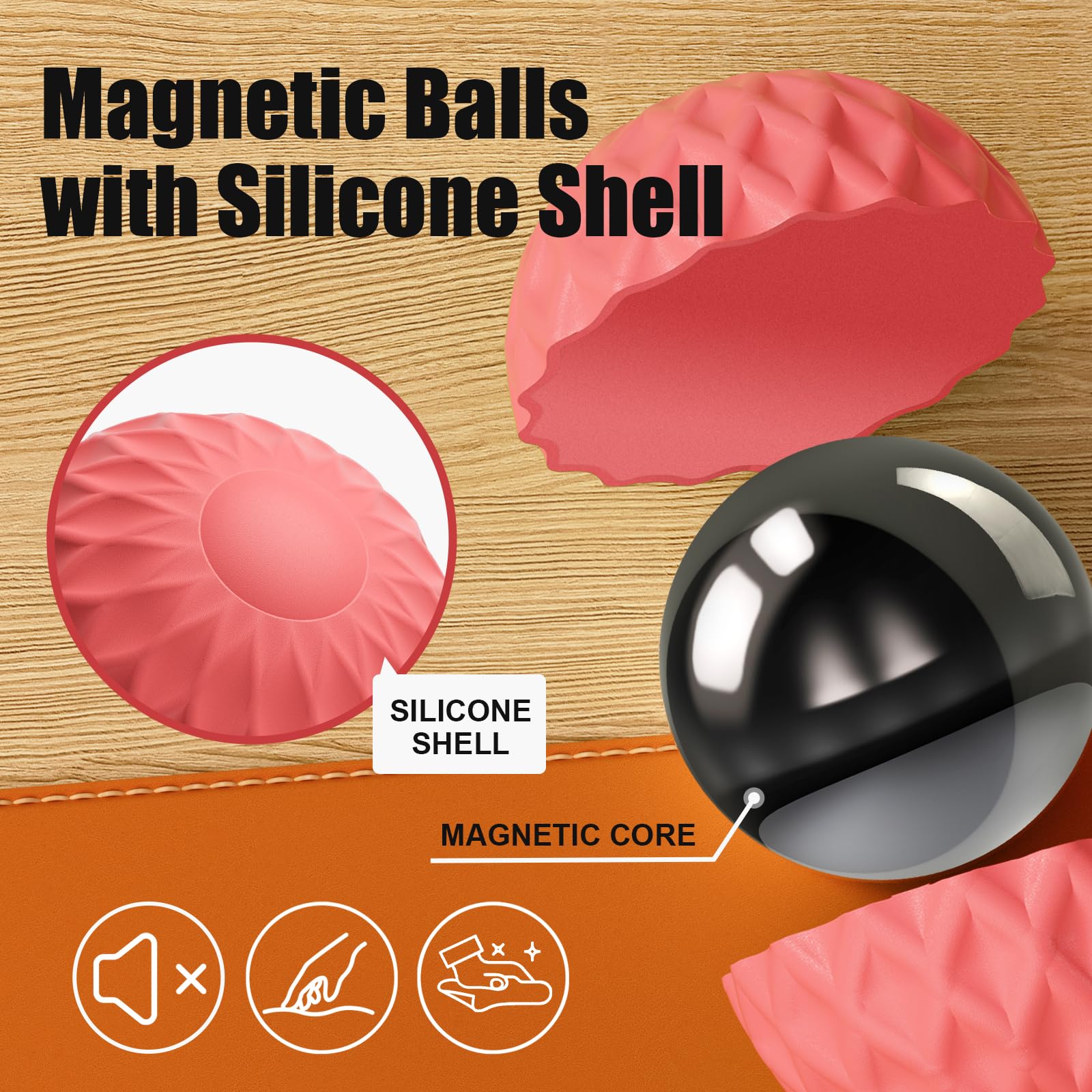 RIVGOT magnetic balls connect end to end for versatile hand movements and shape-building.