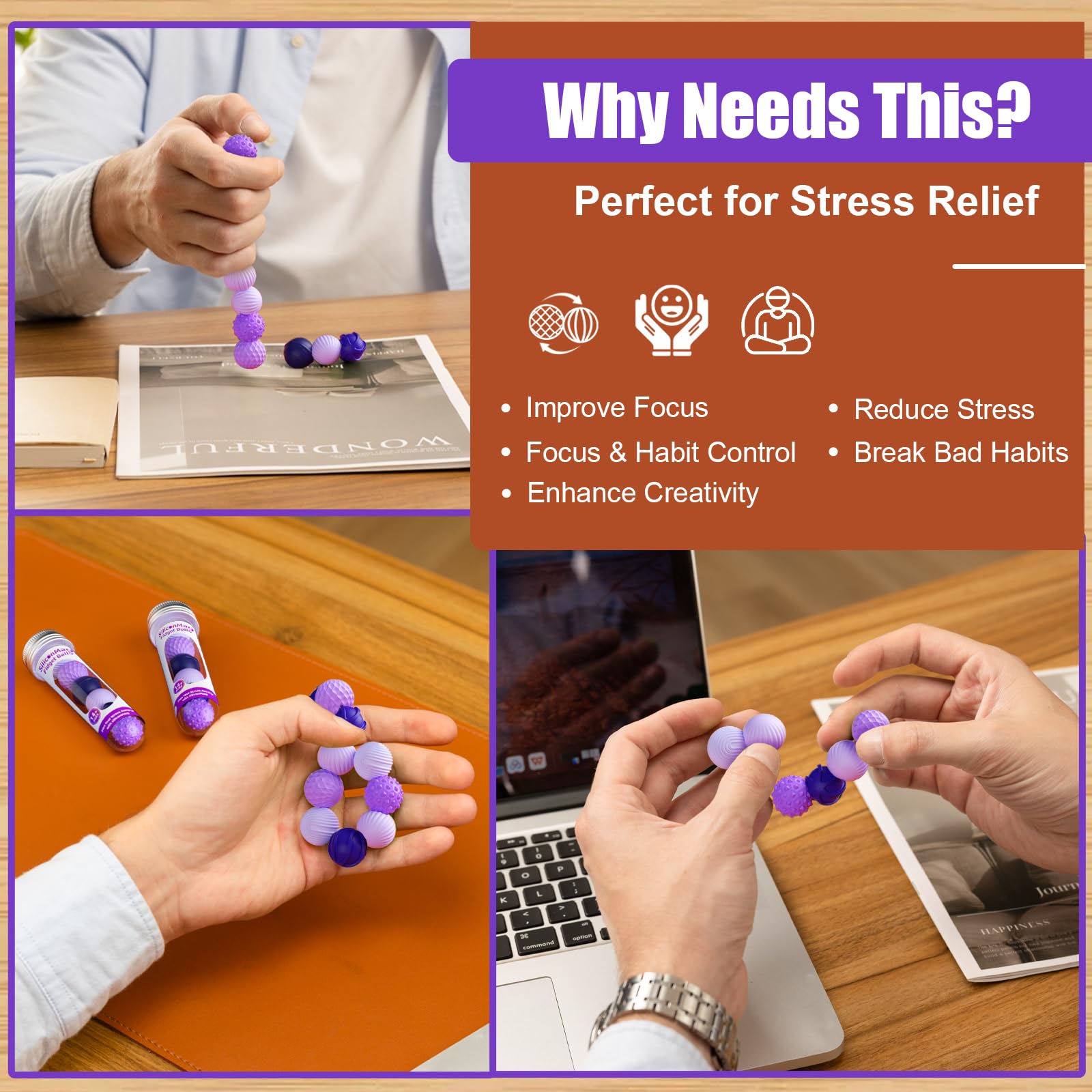RIVGOT portable desk fidget toy in use for calm focus during work
