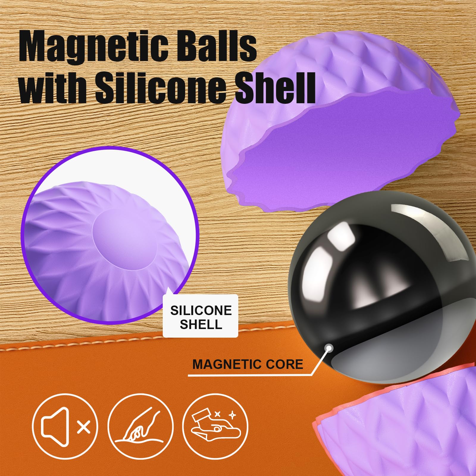 RIVGOT textured silicone spheres close-up showing grip and tactile feedback for hand exercises