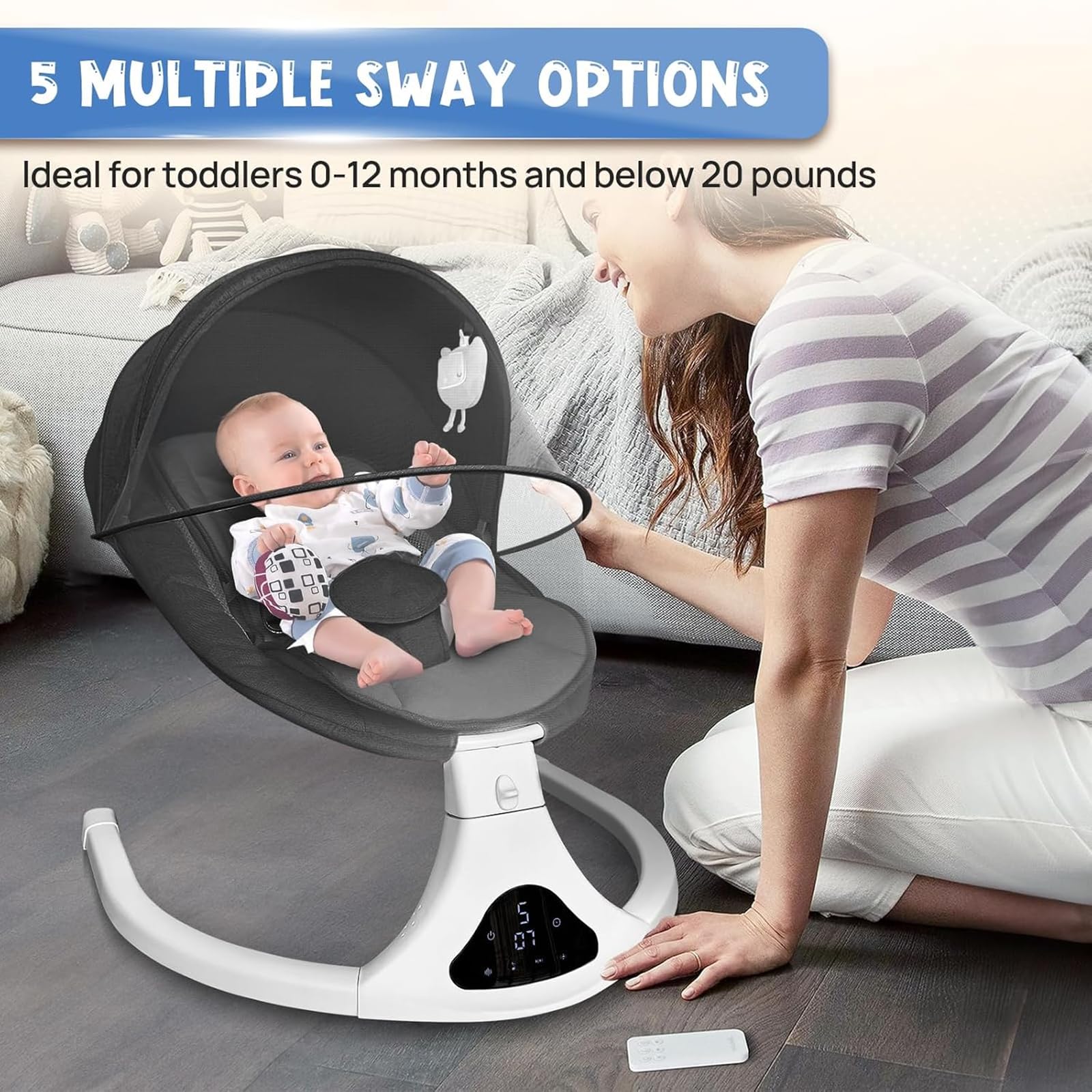 Riviplou Bluetooth music playback lets lullabies play during swings