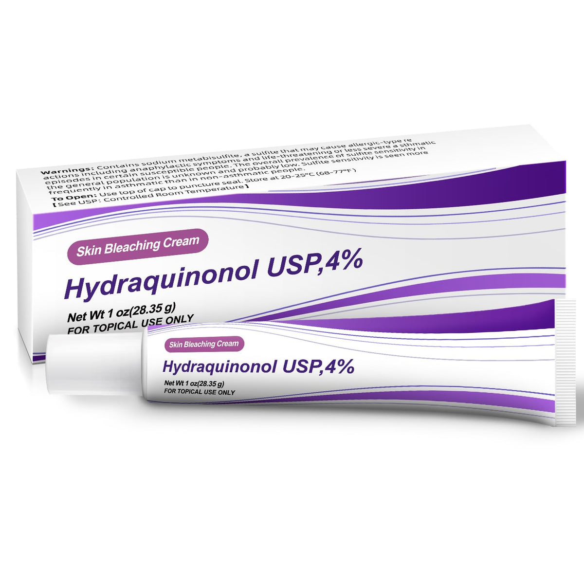 Rivocoda Hydraquinon0l cream tube front promotes brightening and hydration.