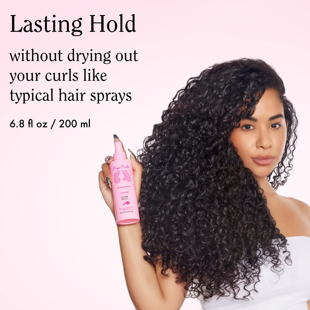 Rizos Curls spray bottle with pump for quick, lightweight styling.