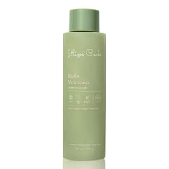 Rizos Curls Biotin Shampoo bottle pour for gentle cleansing and shine