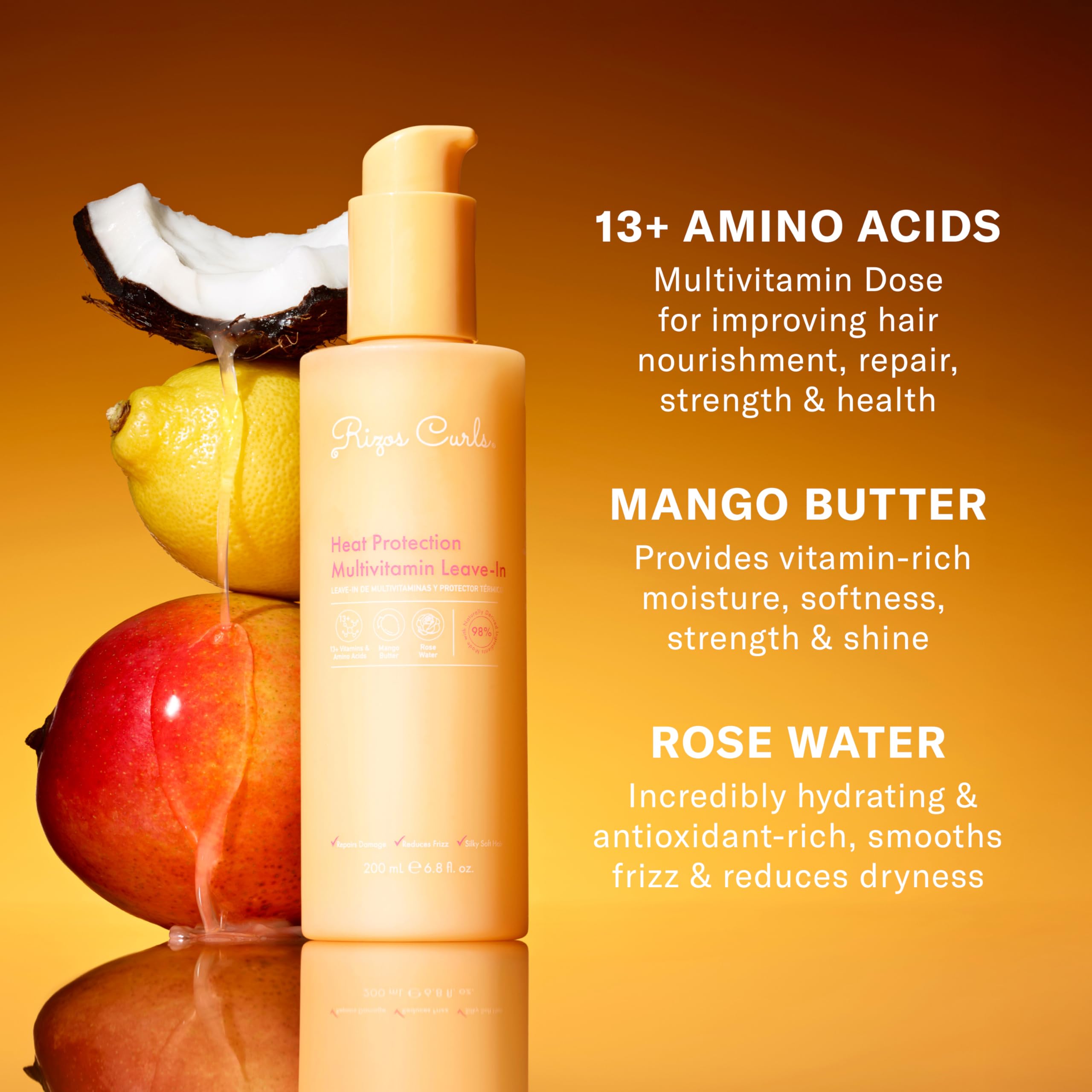 Rizos Curls Multivitamin Leave-In suitable for straight, wavy, curly, and coily textures.