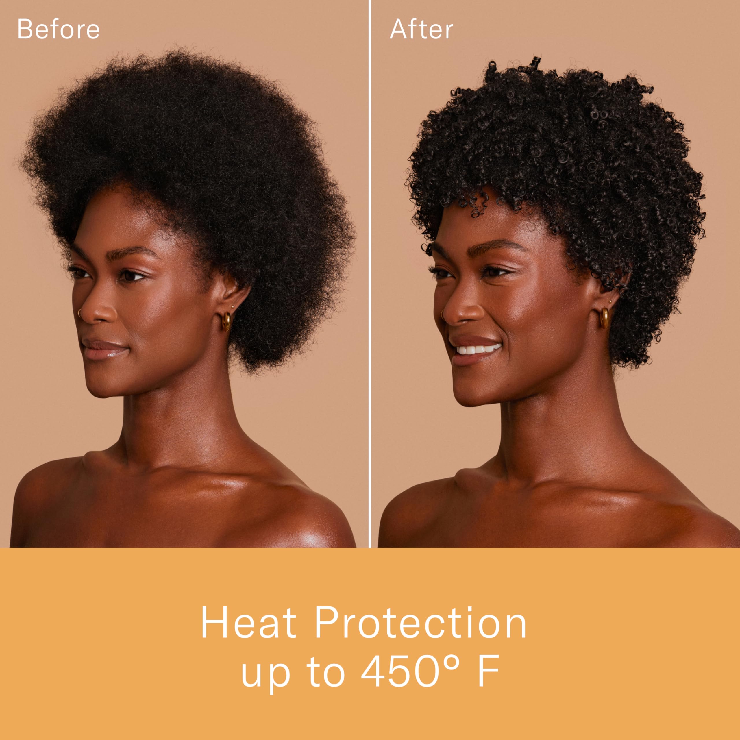 Rizos Curls Multivitamin Leave-In provides heat protection up to 450°F during styling.
