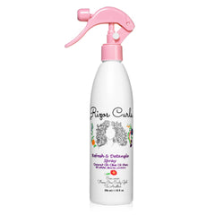 Rizos Curls Refresh & Detangle Spray bottle with lightweight hydration for curls.