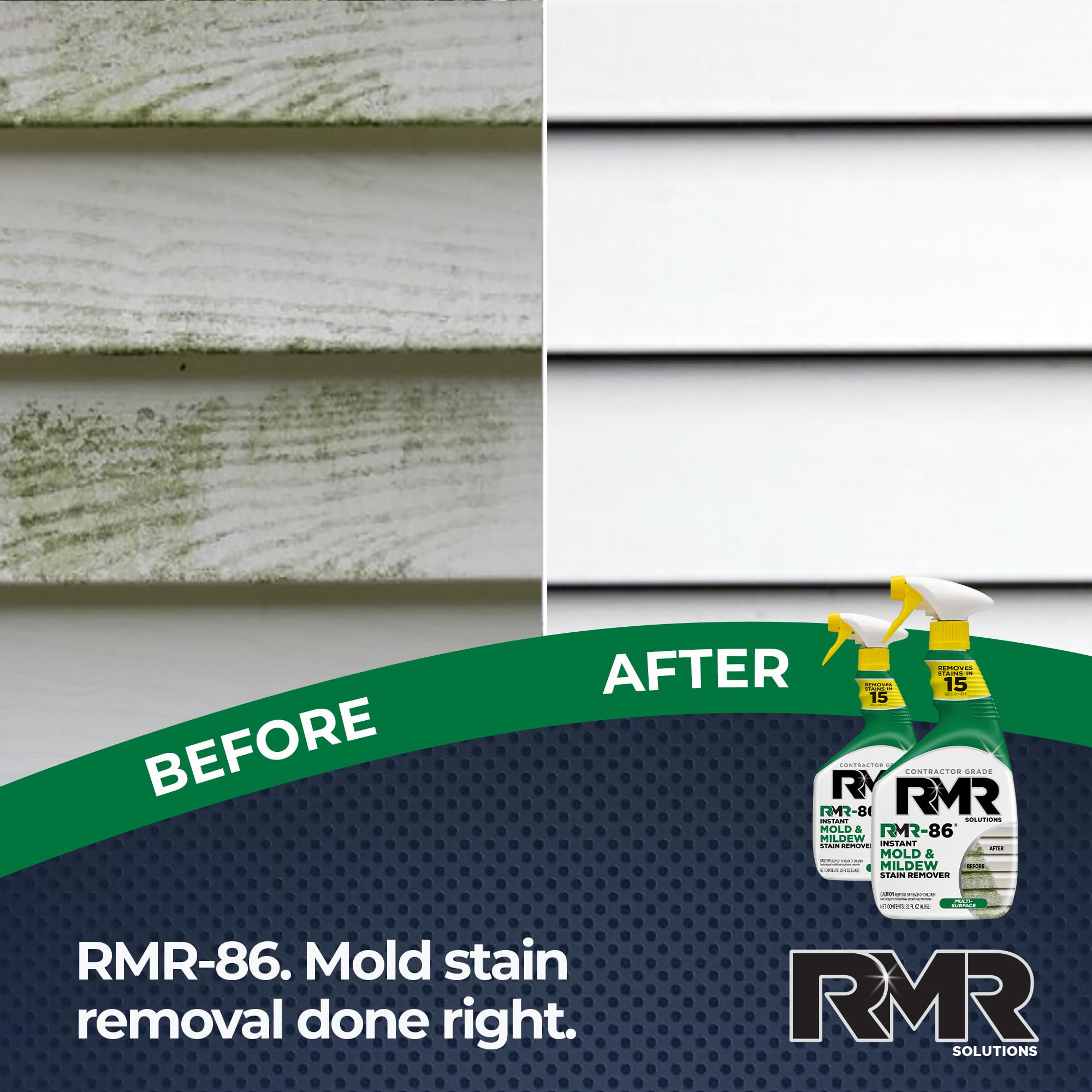 RMR-86 on deck wood mildewy area with noticeable stain fading.