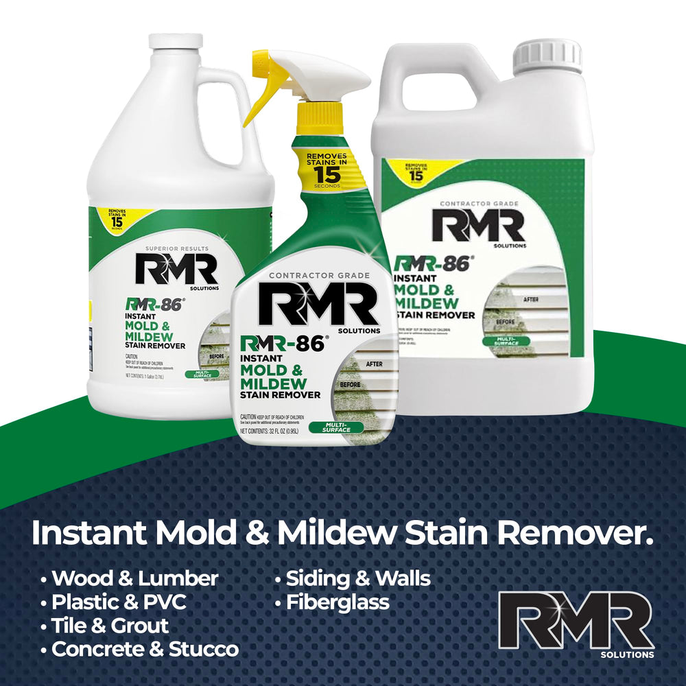 RMR-86 gallon bottle shown with PPE for safe use