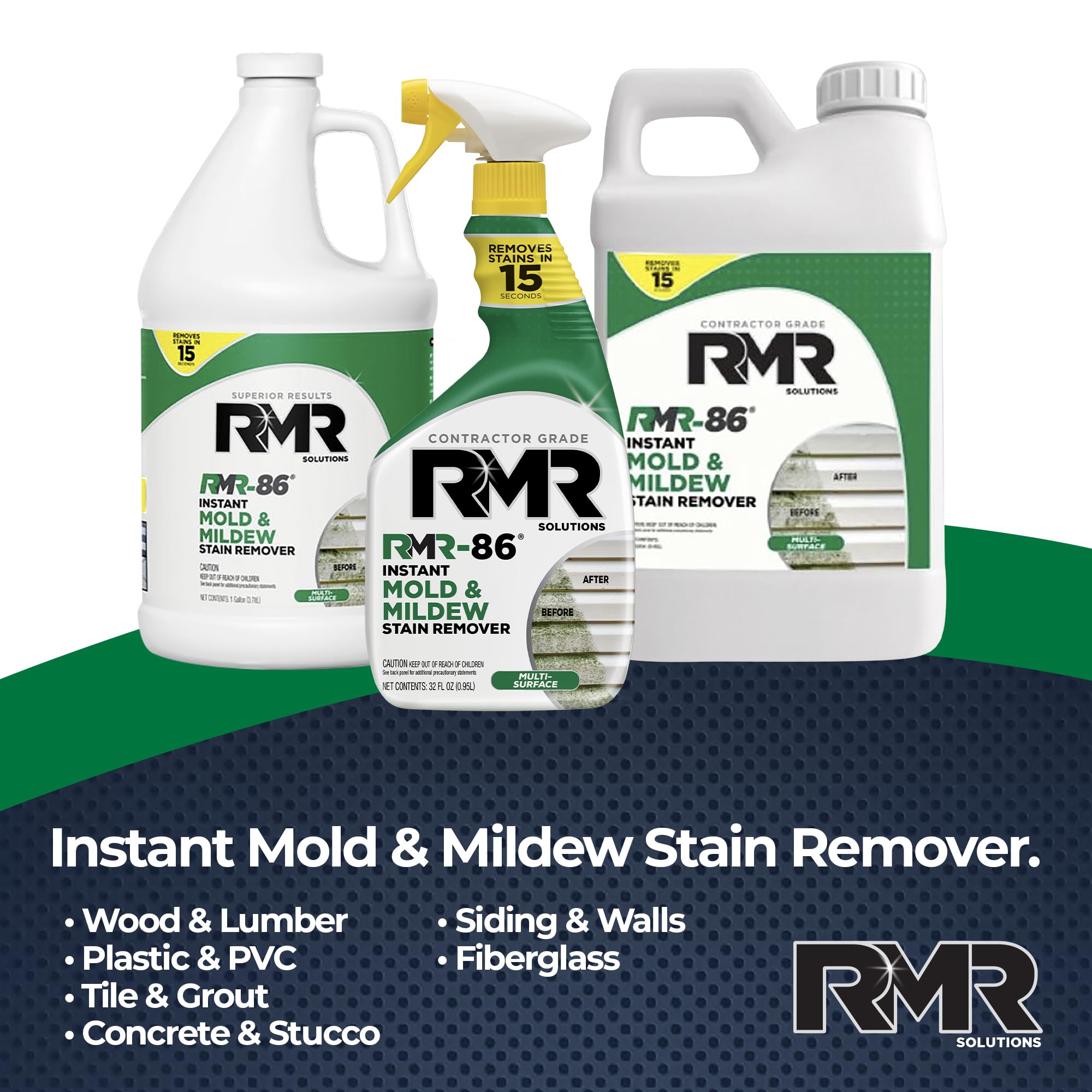 RMR-86 no-scrub formula allows easy spraying and stain disappearance.