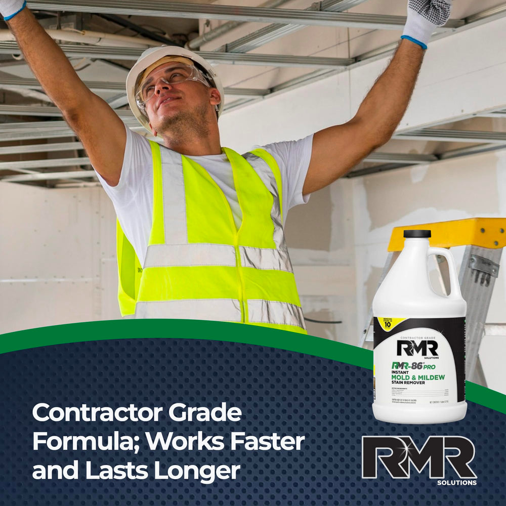 RMR-86 Pro bottle being poured onto a surface for treatment