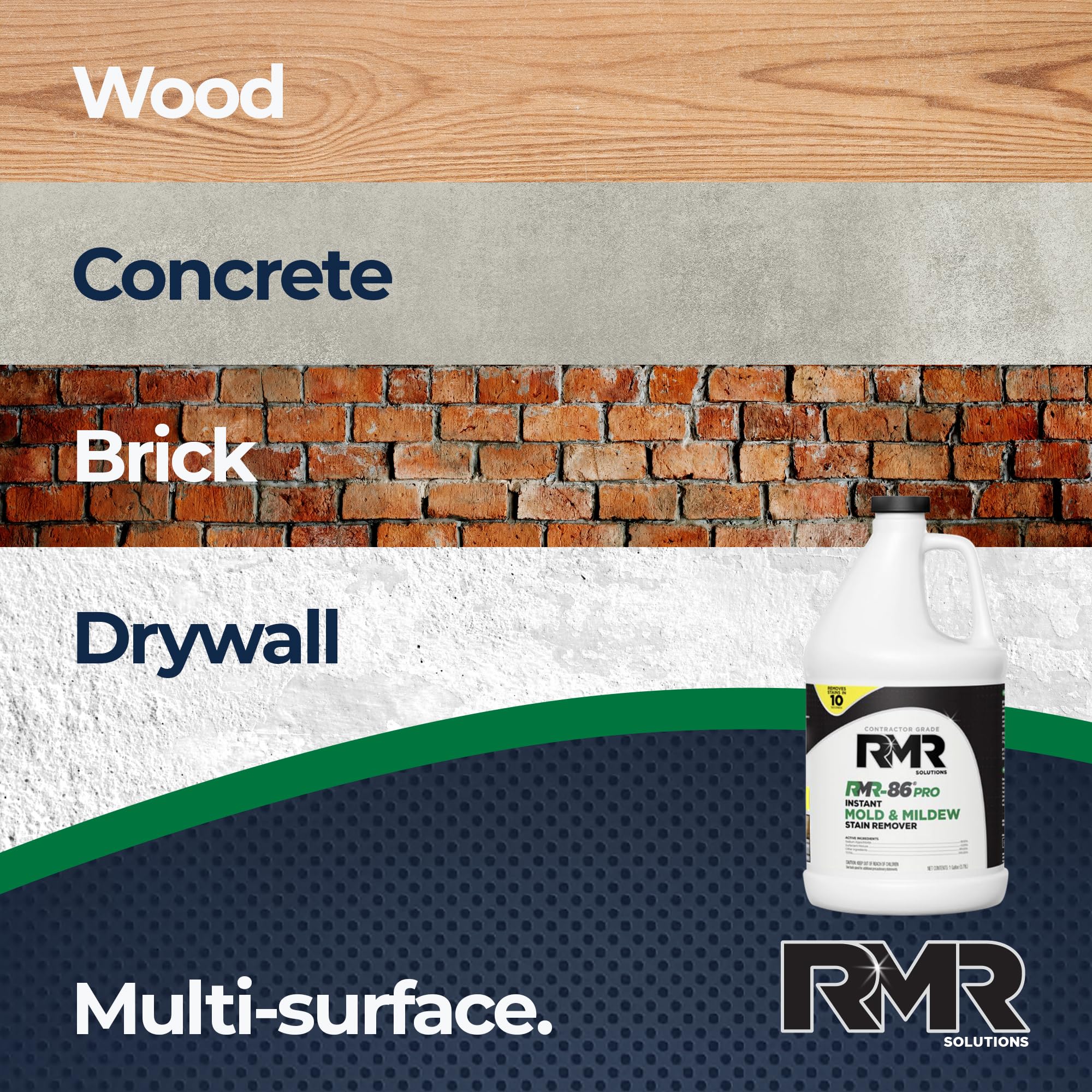 RMR-86 Pro treatment on wood and drywall surfaces