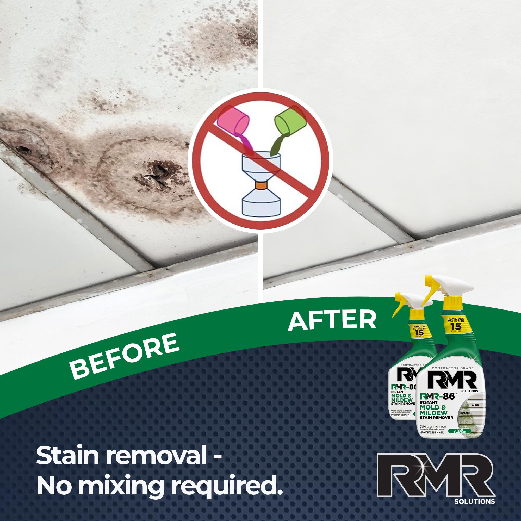 RMR-86 on vinyl siding removes mildew stains for a cleaner exterior.