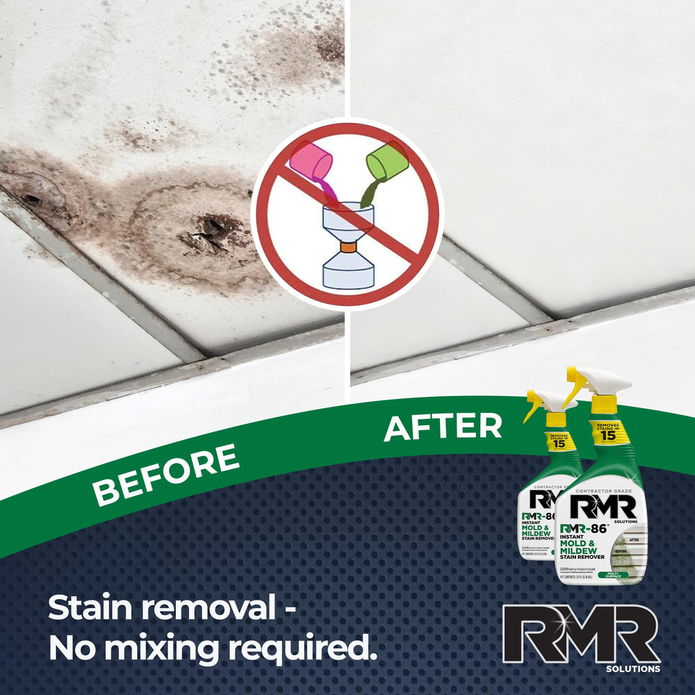 RMR-86 on vinyl siding removes mildew stains for a cleaner exterior.