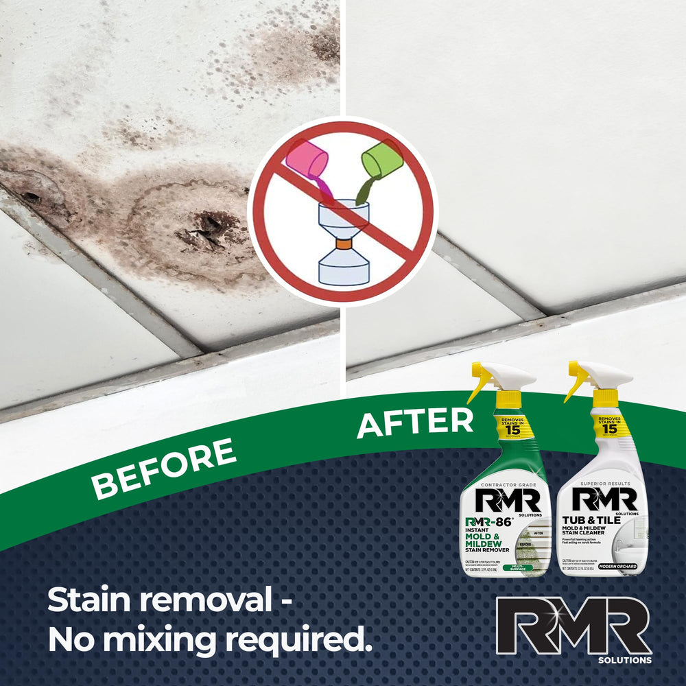 Grout restoration with RMR Mold Stain Eraser Max Pack for brighter bathroom surfaces