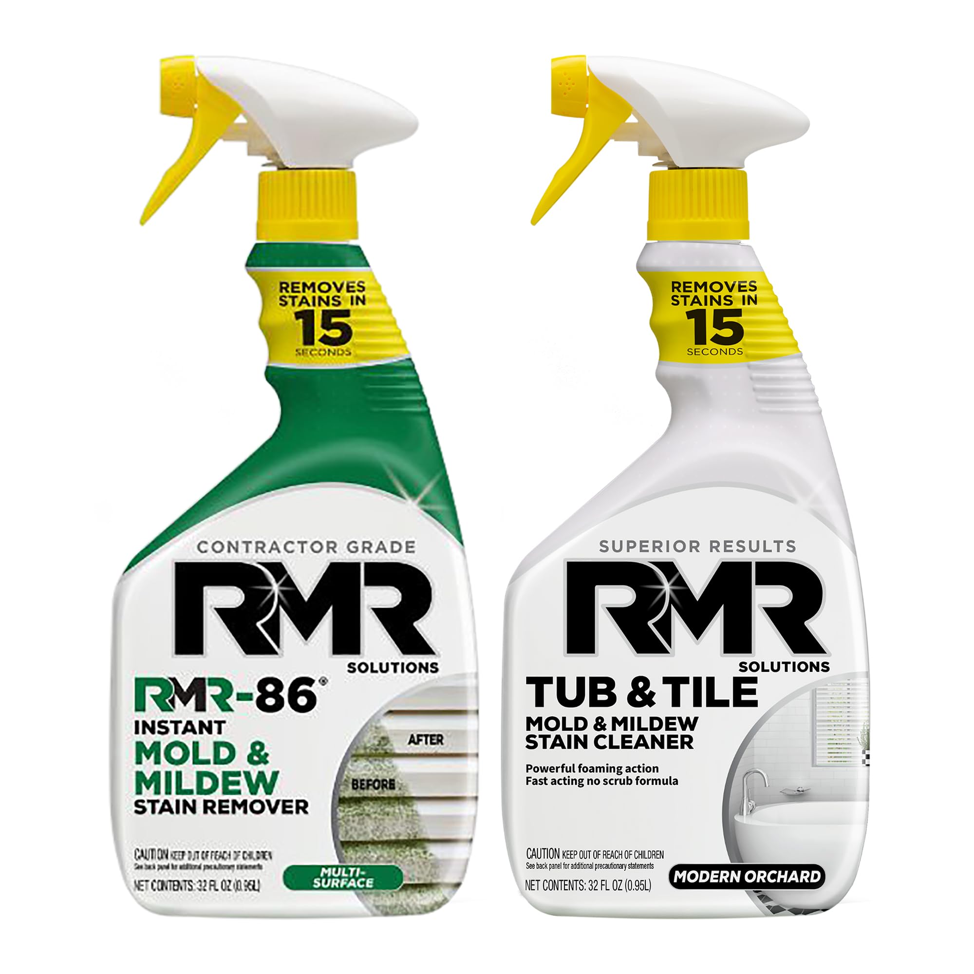 RMR Mold Stain Eraser Max Pack cleans tub and tile surfaces for rapid stain removal