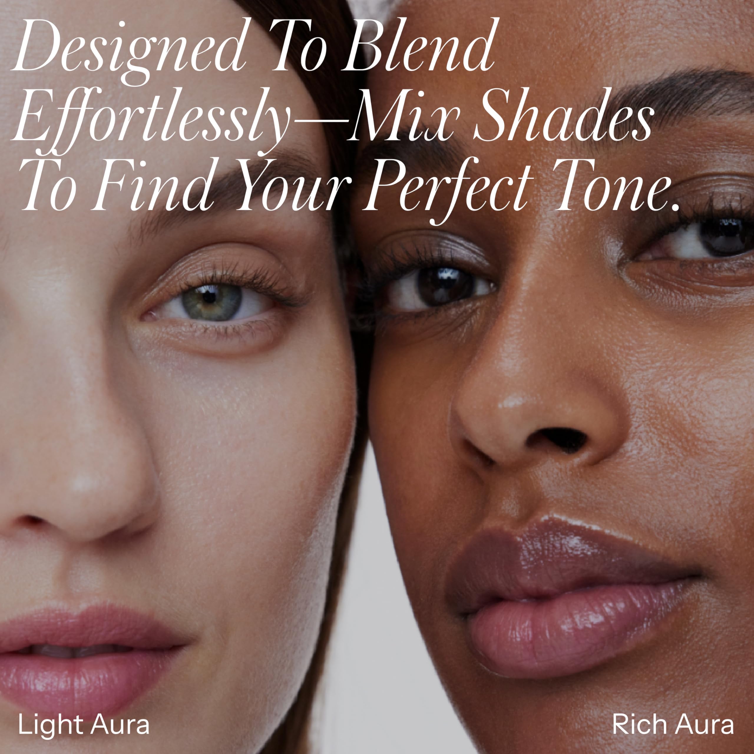 RMS Beauty SuperNatural Radiant Serum SPF 30 face swatch highlights mineral protection.