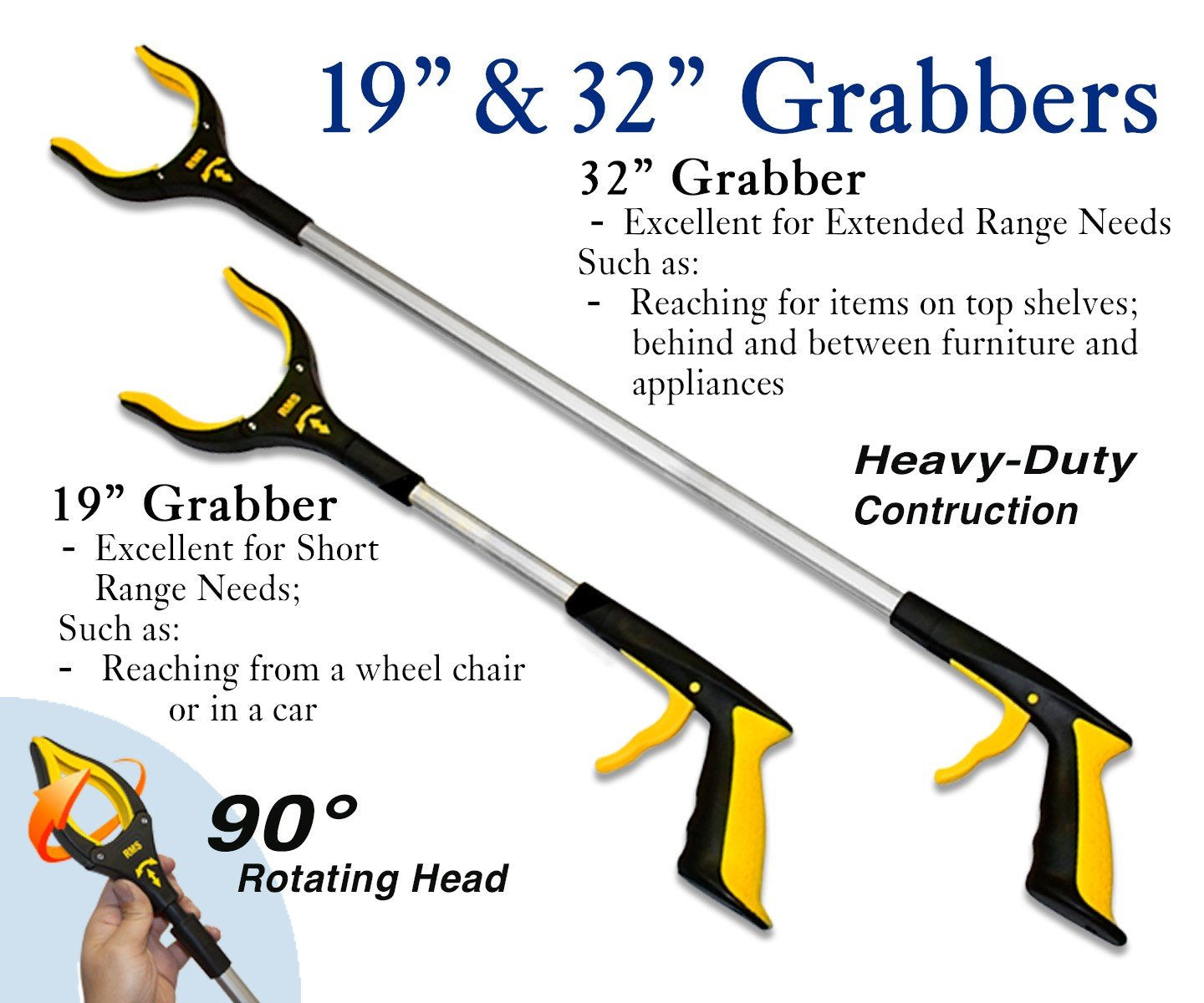 RMS Premium hip kit with 19-inch reacher for flexible access in tight spaces