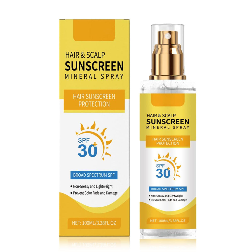 RnemiTe-amo hair sunscreen spray SPF 30 bottle close-up protects color
