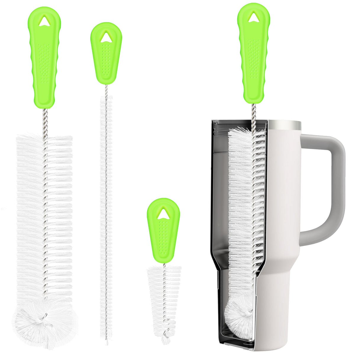 RNOAFMU bottle brush with large head for deep bottle cleaning.