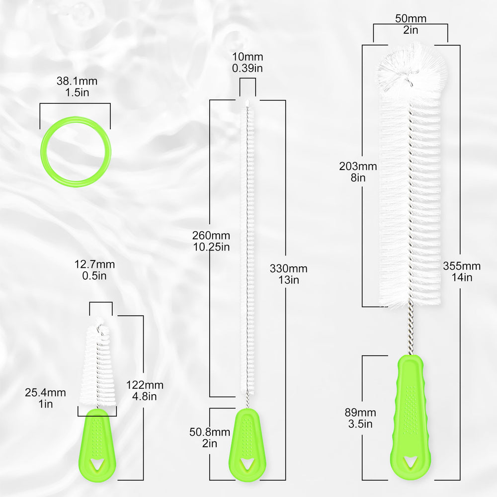 RNOAFMU slim straw brush cleans narrow straws and curves.