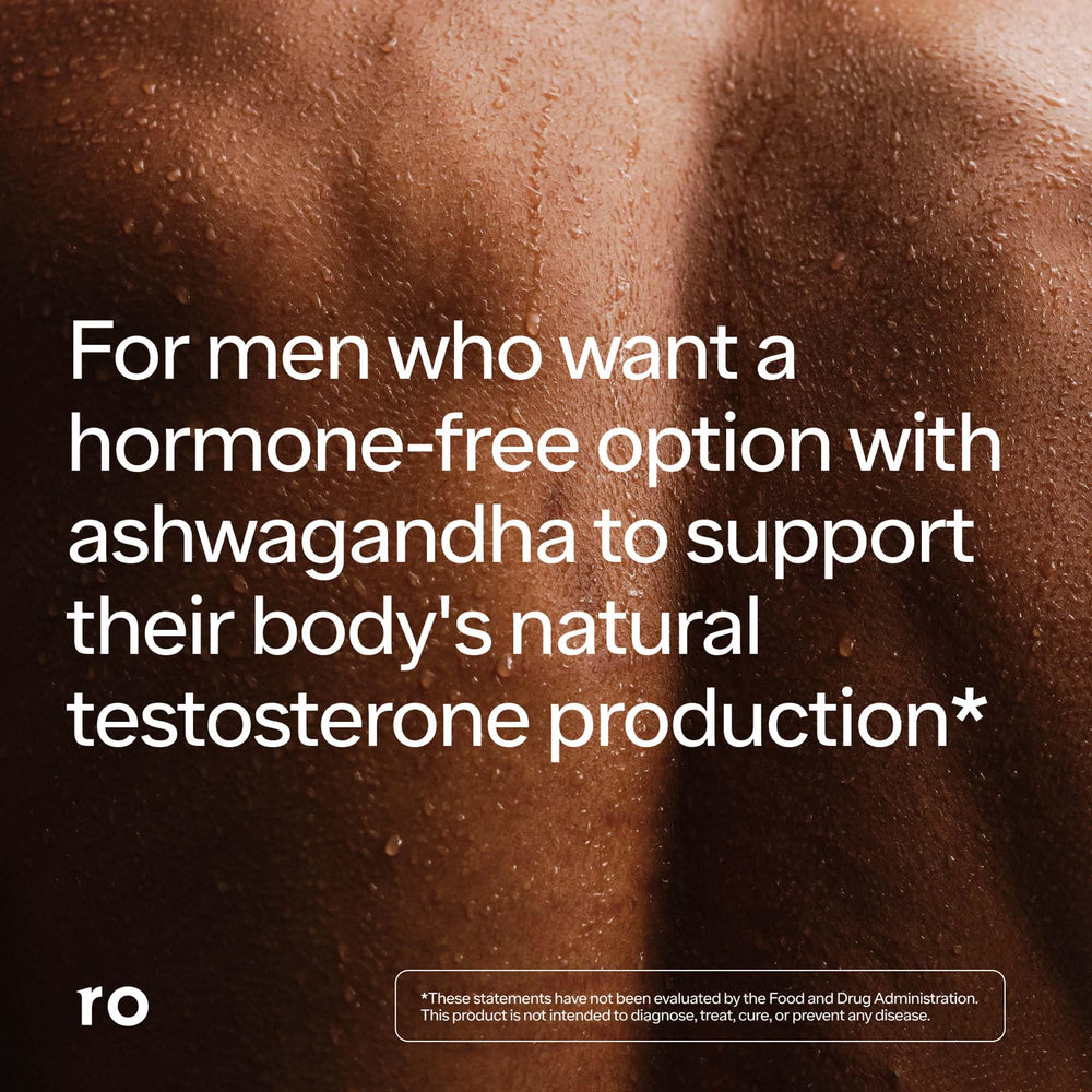 Ro Testosterone Support packaging on shelf communicates a trusted daily supplement for men.