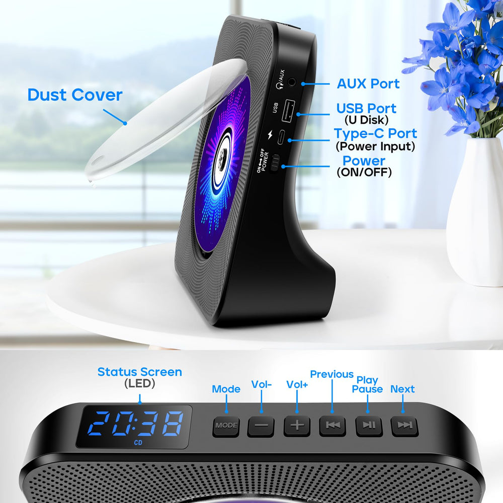ROADOM remote control for quick, convenient operation of the player.