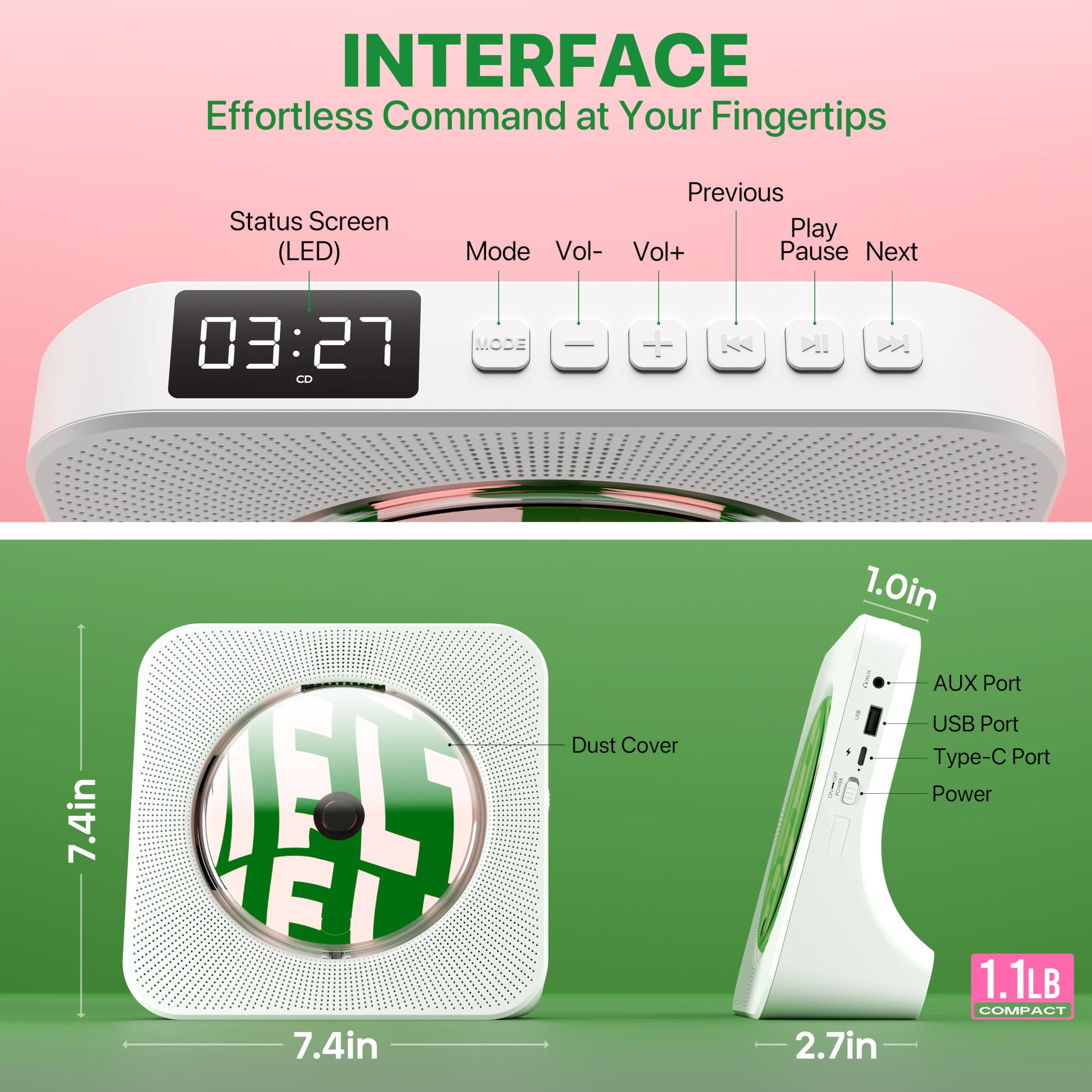 ROADOM remote control for easy setup and timer use.