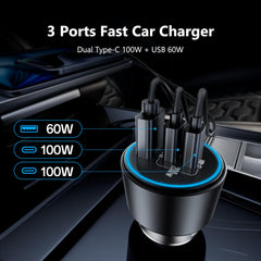 ROADRESS USB A 60W port powering accessories while USB C charges primary devices