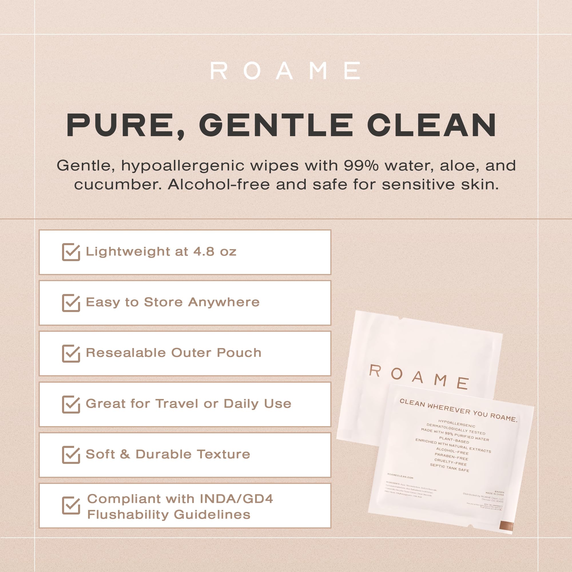 Roame septic safe flushable wipes demonstrated for safe household flushing