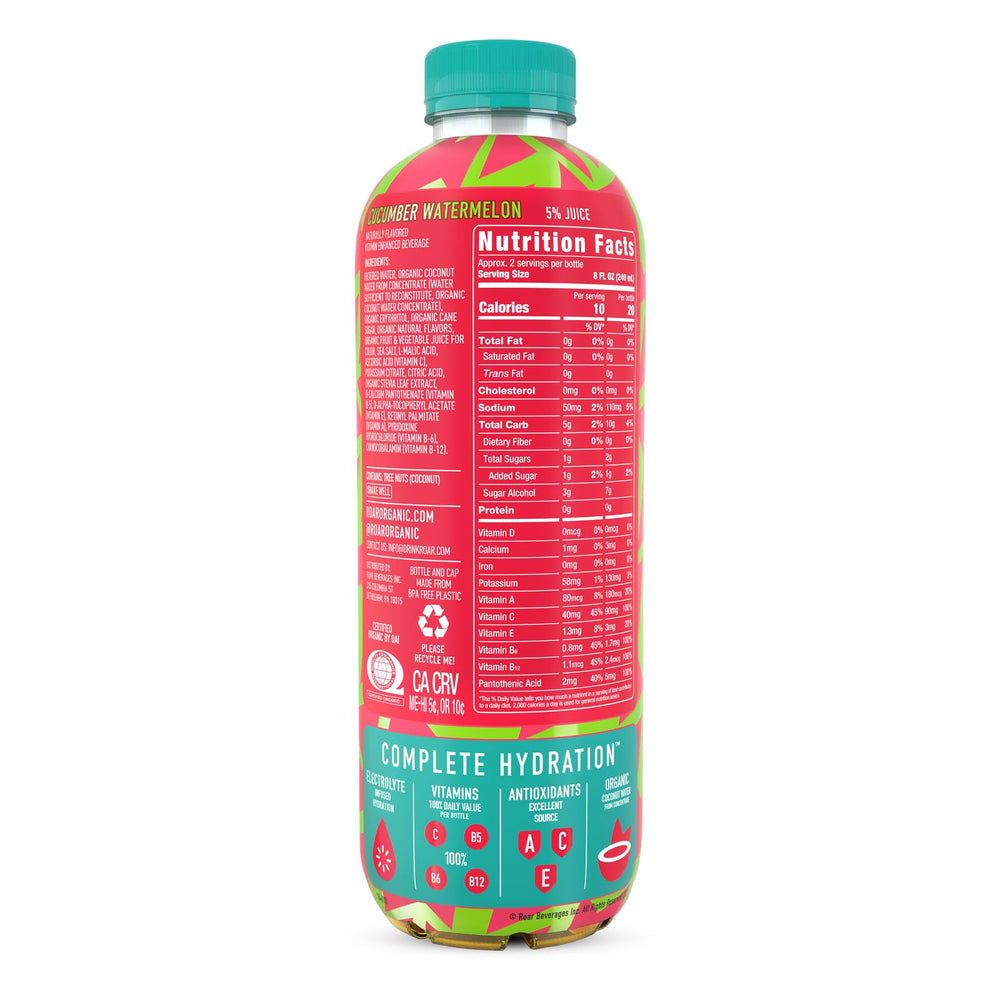 ROAR Organic 12-pack presentation ready for on-the-go hydration.