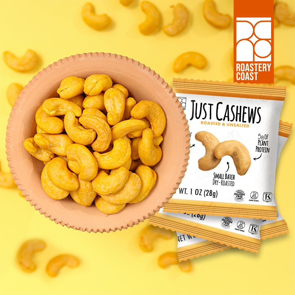 Roastery Coast gluten-free, non-GMO, kosher-certified cashews for versatile pantry use