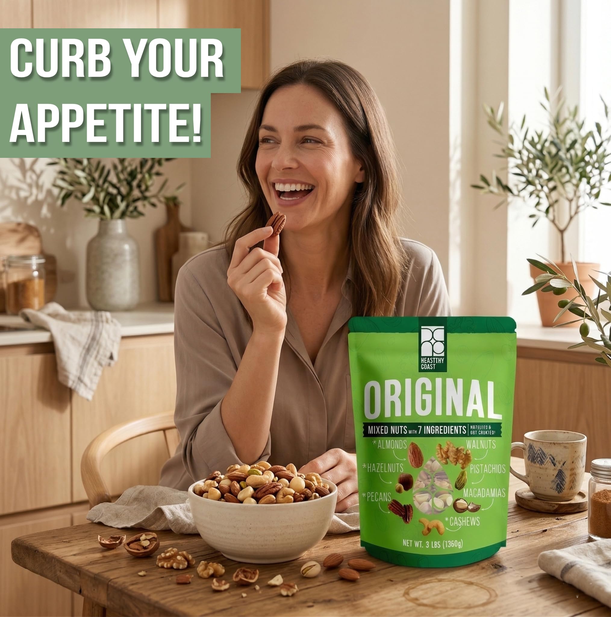 Roastery Coast macadamia nuts provide buttery flavor for premium snacking.