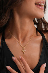 Robaice crown cross pendant detail highlighting intricate design