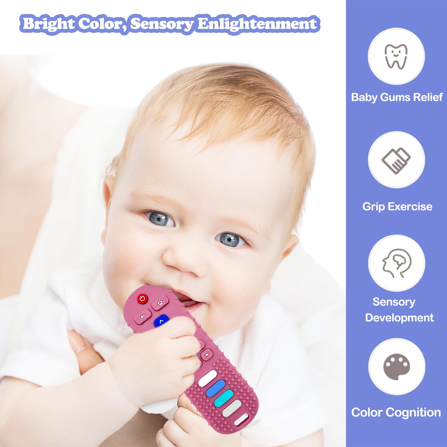 ROBBEAR silicone teether with textured bumps for sensory exploration