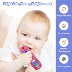 ROBBEAR silicone teether with textured bumps for sensory exploration