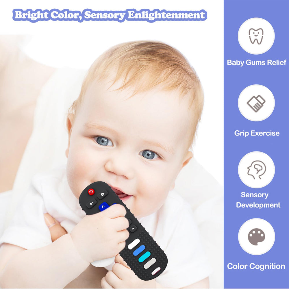 ROBBEAR teething toy durable soft silicone withstands busy babies.