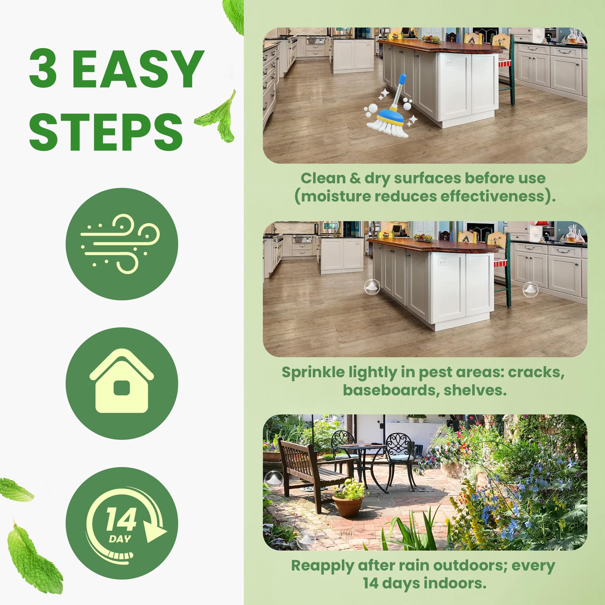RobiGuard outdoor patio use: easy outdoor application for patio and garden areas.