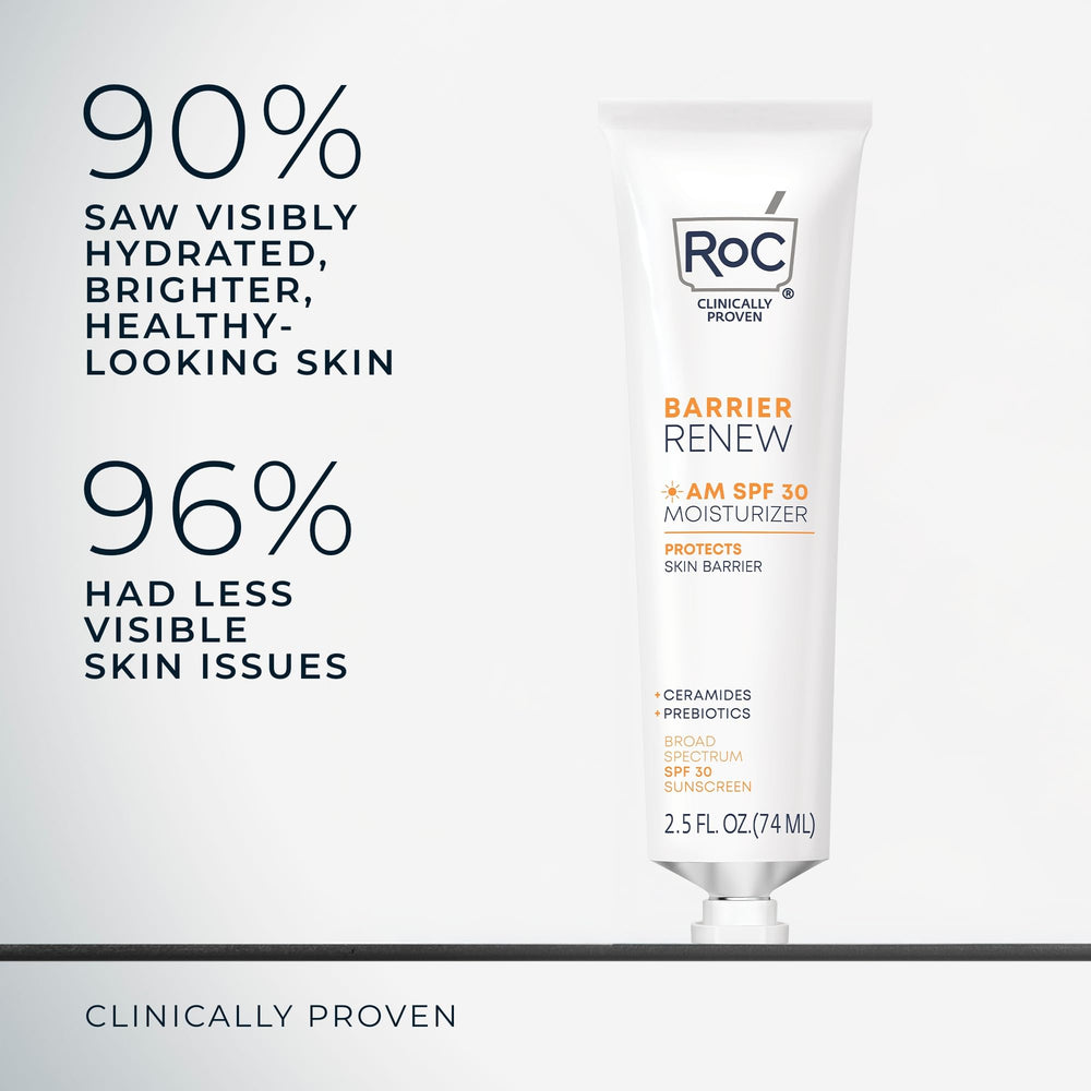 RoC Barrier Renew Day Cream SPF 30 texture close-up for light finish
