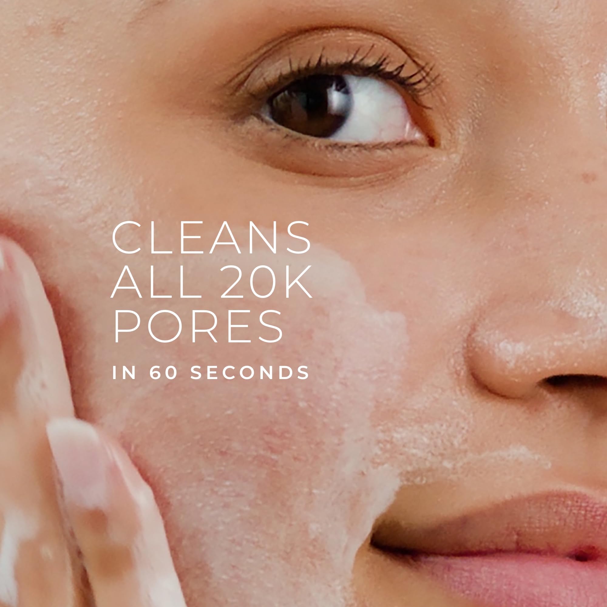 RoC Barrier Renew foam texture close-up highlighting silky cleansing action.