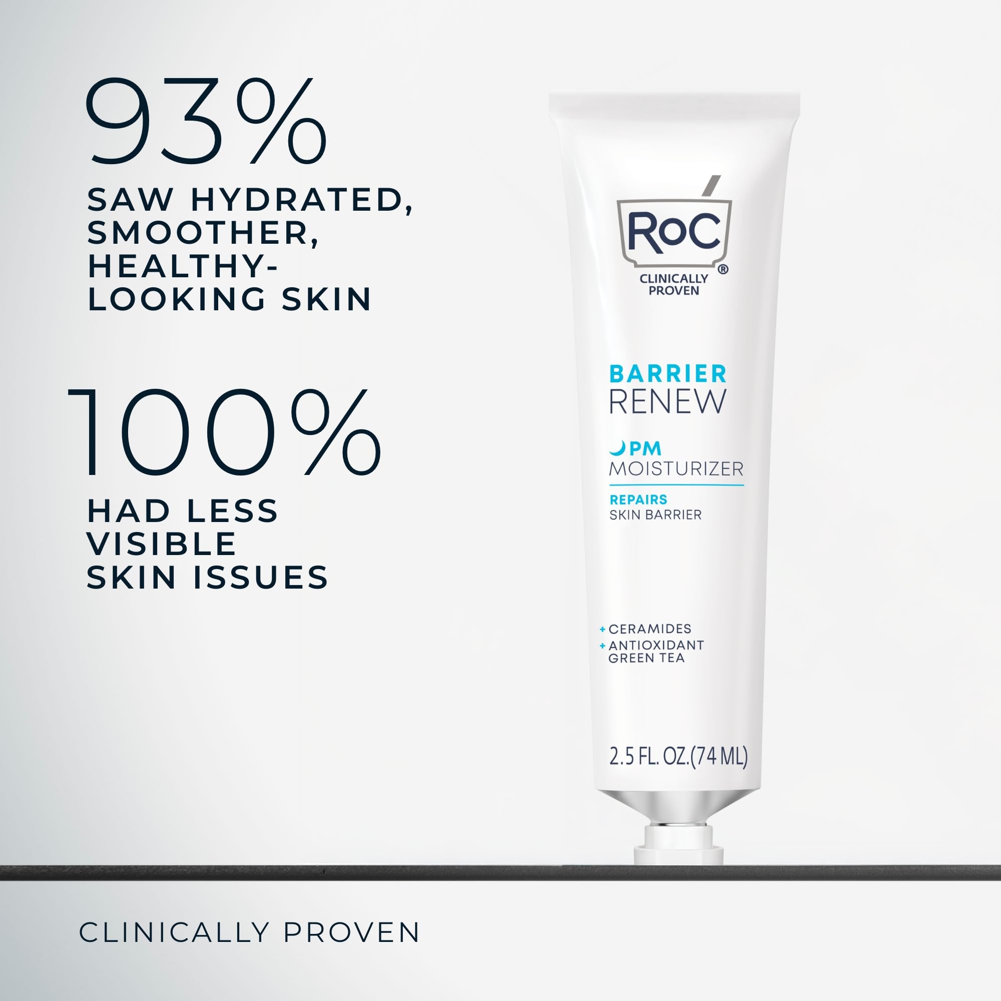 Applying RoC Barrier Renew Night Moisturizer to the face for nightly care.