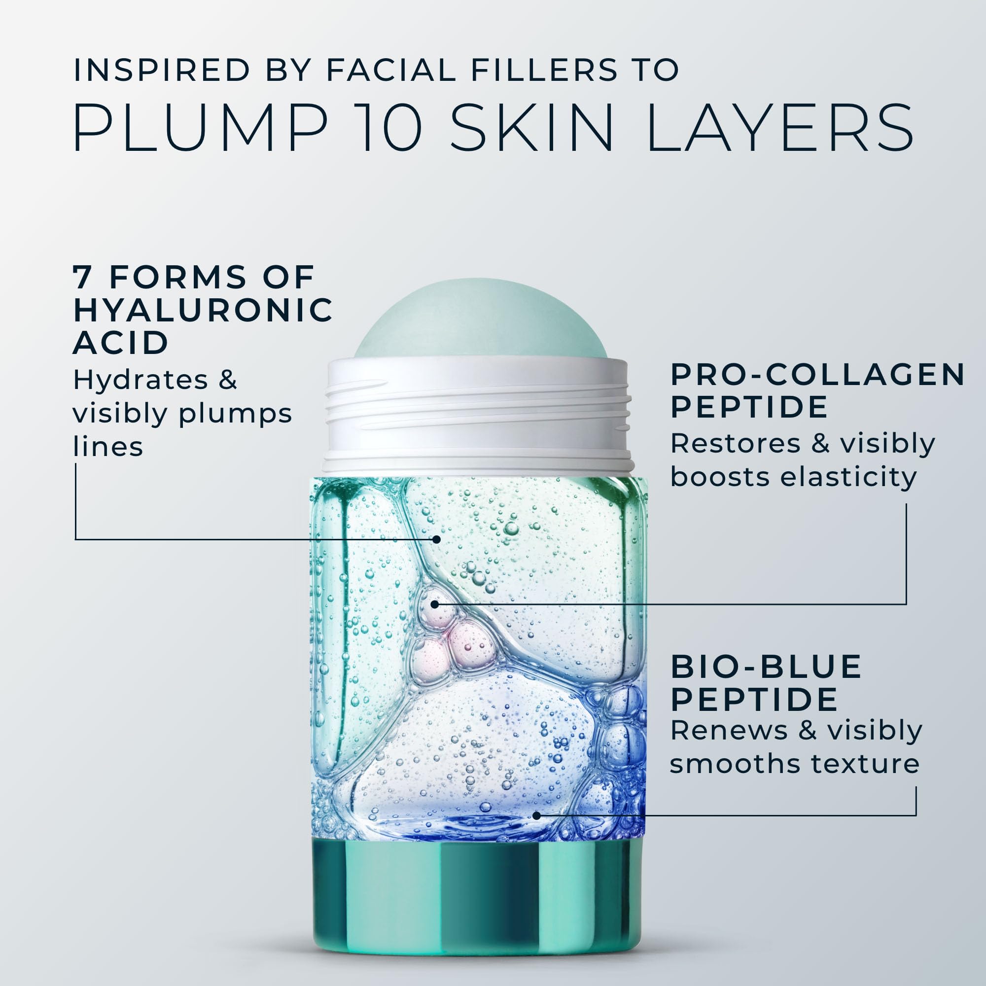 Bio-Blue peptides smooth texture and renew skin appearance