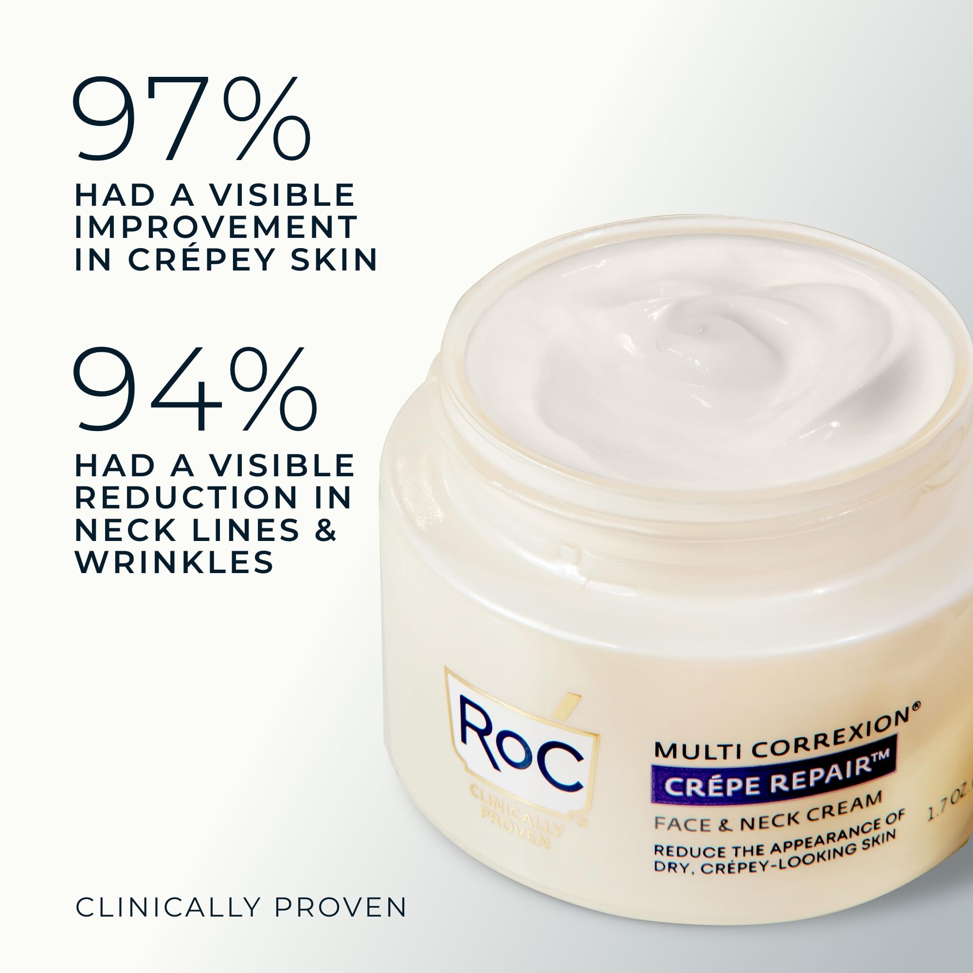 Applying RoC crepe repair cream to the neck and decollete for targeted care
