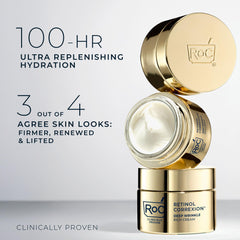 RoC Deep Wrinkle Rich Cream fragrance-free cap close-up demonstrates gentle daily use