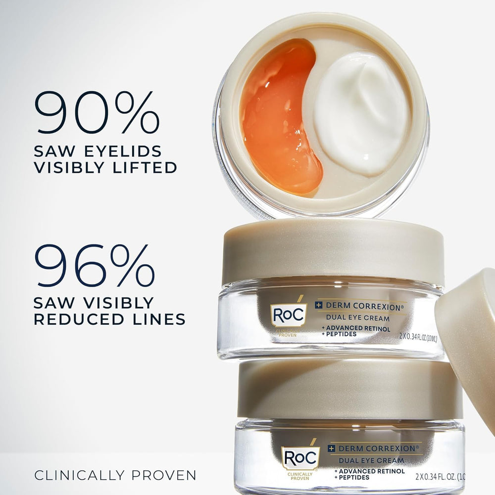 RoC Derm Correxion under eye cream smooths, depuffs, and brightens.