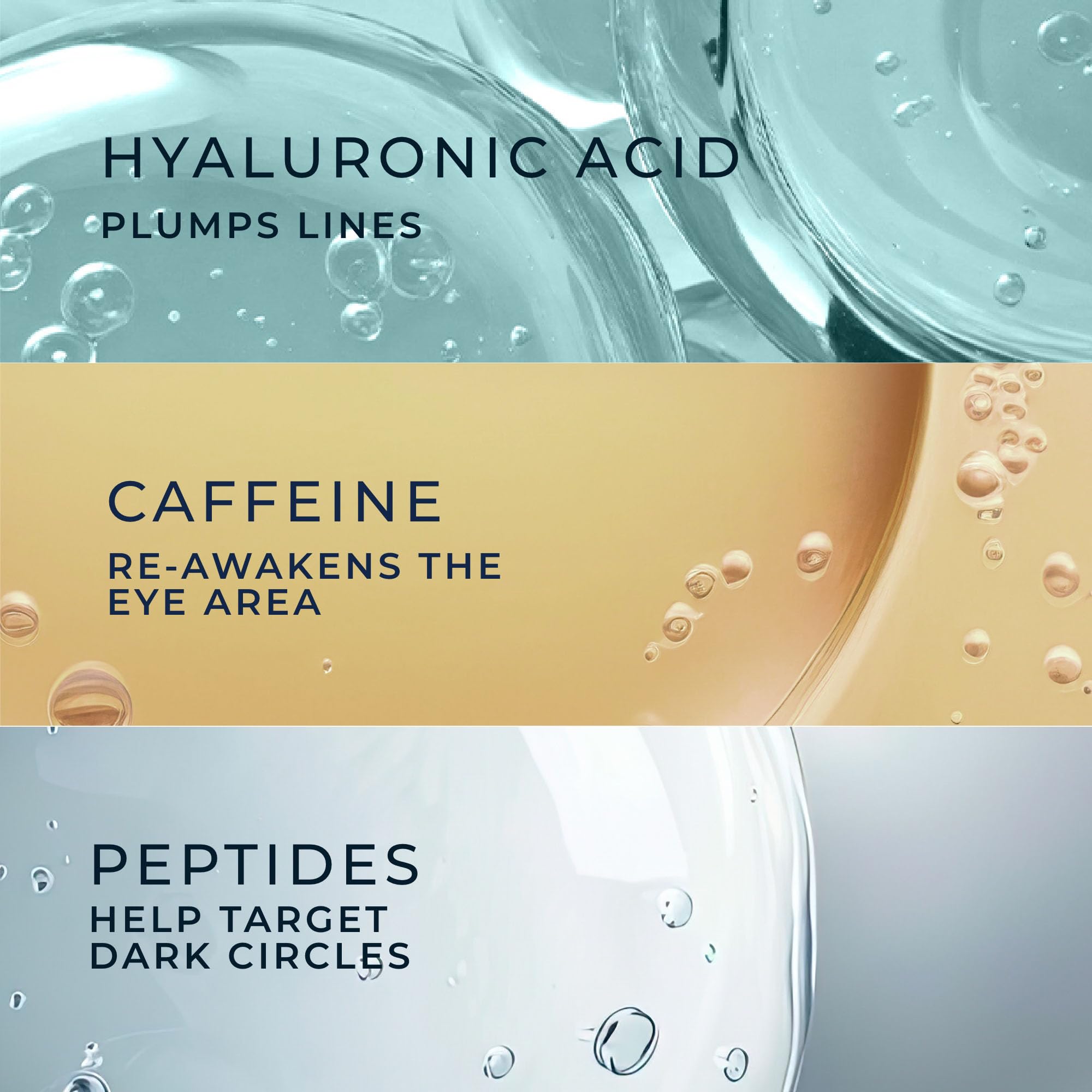 Close-up of Hyaluronic Eye Cream texture for a smooth layer.