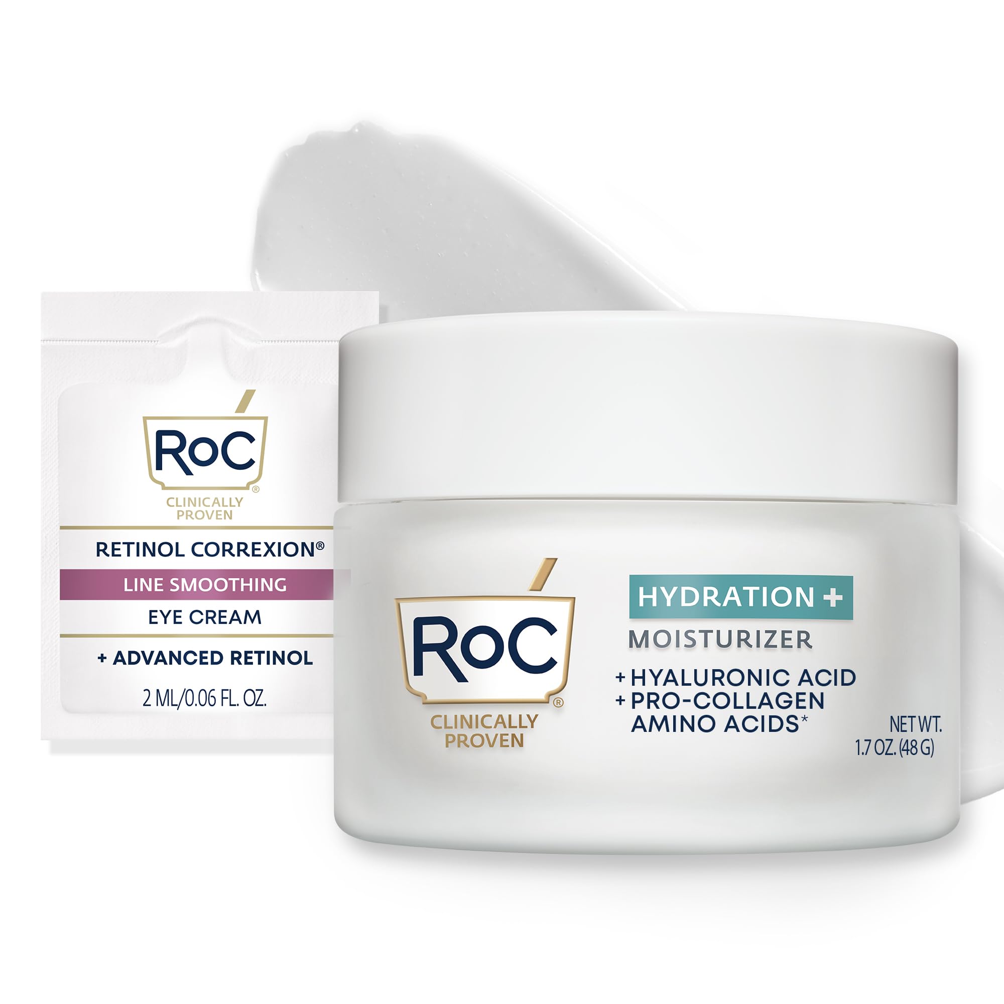 RoC Hydration+ moisturizer bottle delivering deep hydration for all skin types.