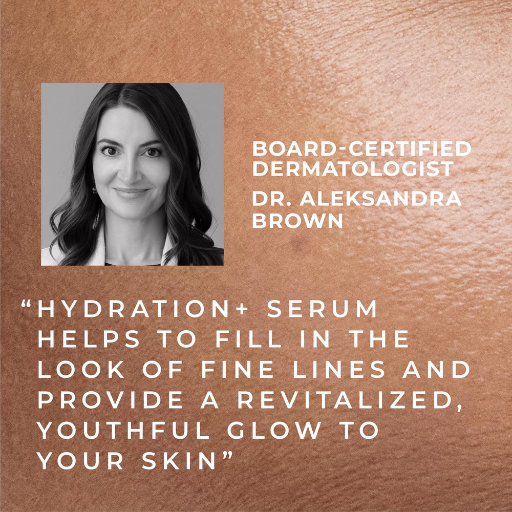 RoC Hydration+ Serum applied to the face for refreshed hydration.