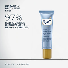 RoC 5 in 1 eye cream dark circles close-up with brightening potential.